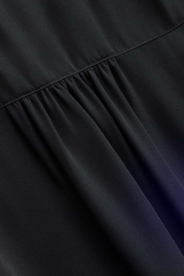 Women - V-neck blouse - black