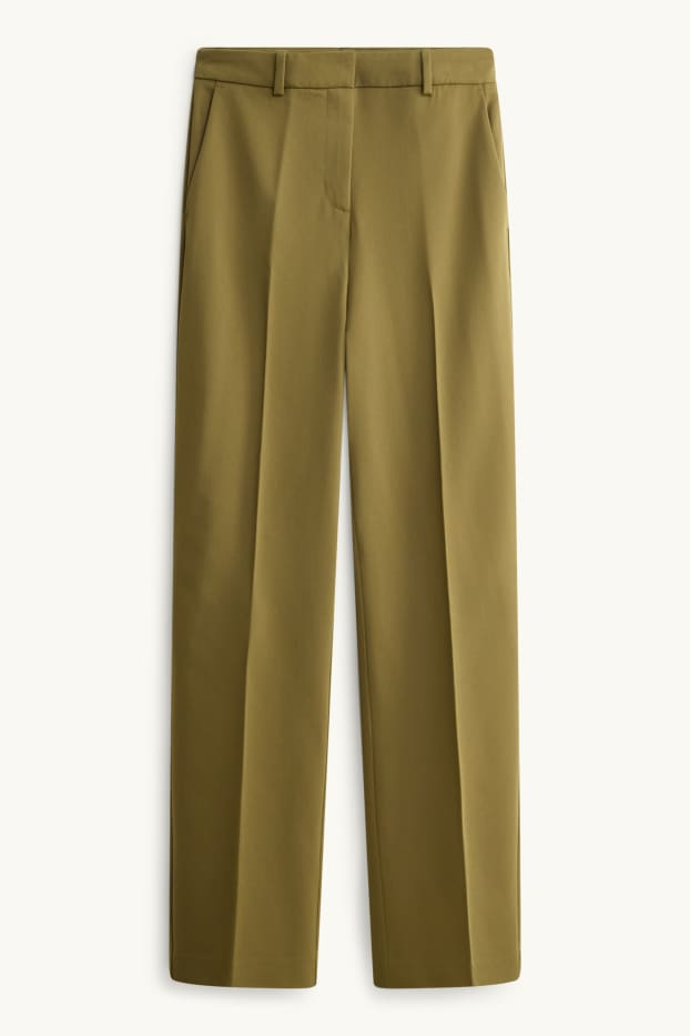 Dames - Business-broek - high waist - wide leg - groen