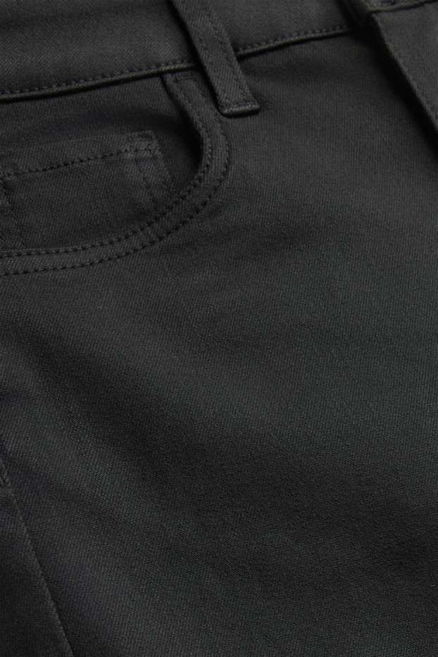 Femei - Pantaloni de stofă - talie înaltă - evazați - negru