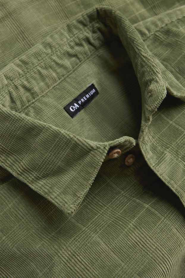 Kinderen: jongens - Corduroy overhemd - geruit - groen
