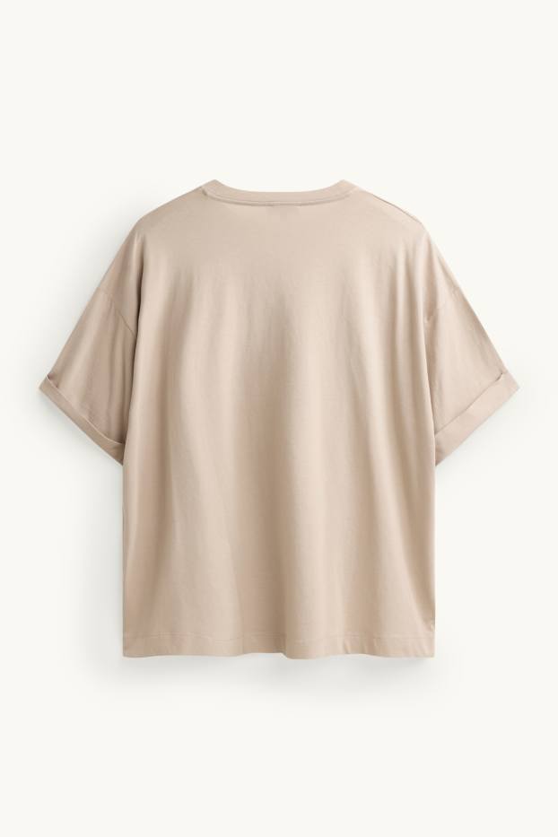 Damen - T-Shirt - Relaxed Fit - beige