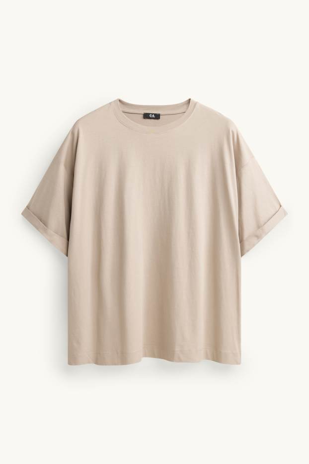 Damen - T-Shirt - Relaxed Fit - beige