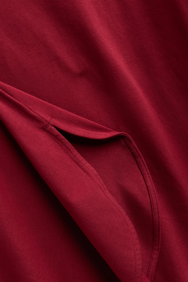 Dámské - Tričko - relaxed fit - tmavočervená