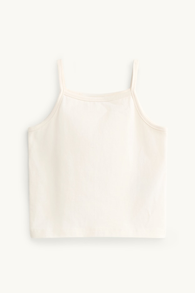 Children Girls - Set - top and long sleeve top - 2 piece - cremewhite