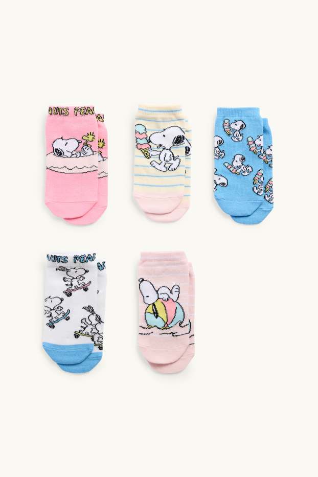 Nena - Paquet de 5 - Peanuts - mitjons turmellers amb dibuix - multicolor