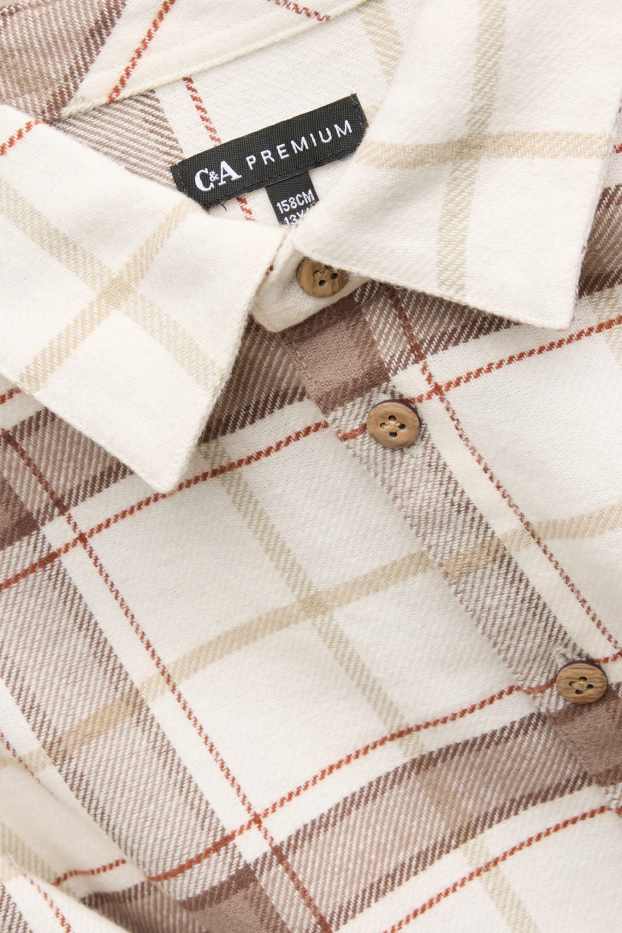 Bambini - Camicia - a quadretti - marrone / bianco crema