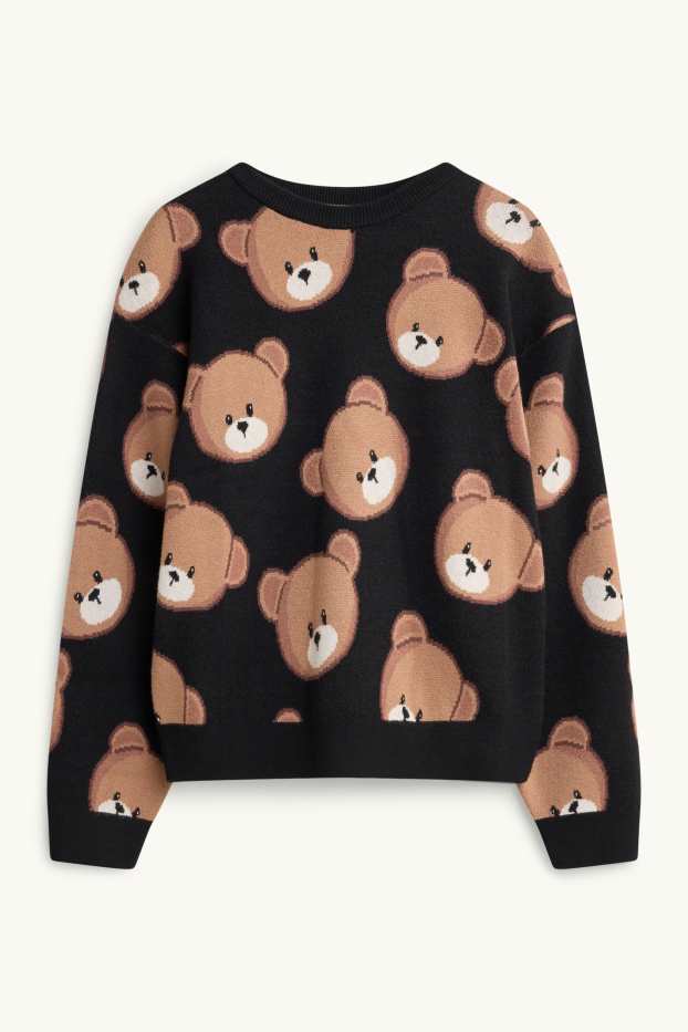 Bambine - Orsacchiotto - maglione - nero / beige