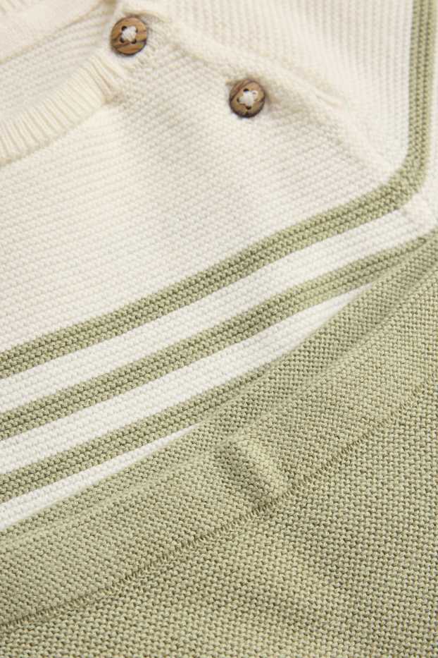 Neonati - Completo per neonati - 2 pezzi - verde / bianco crema