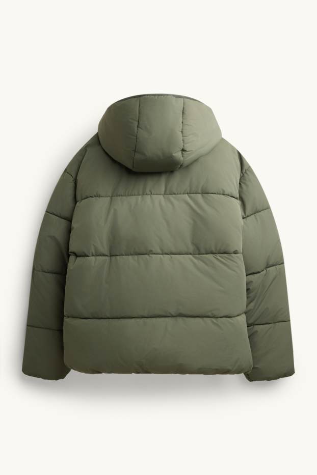 Uomo - Giacca trapuntata - foderata - idrorepellente - verde scuro