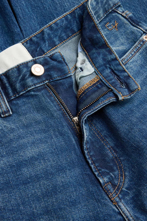 Women - Straight leg jeans - high waist - selvedge - blue denim