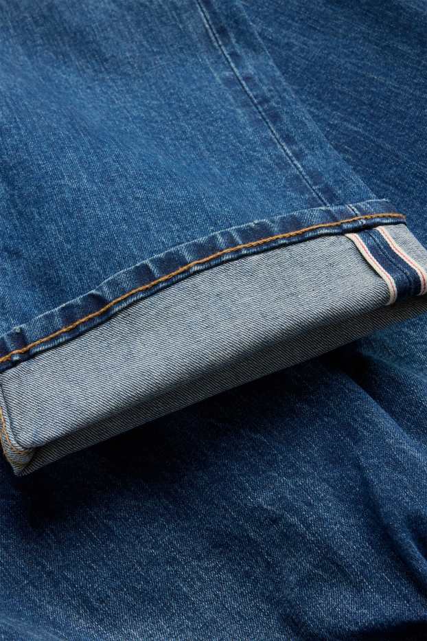 Women - Straight leg jeans - high waist - selvedge - blue denim