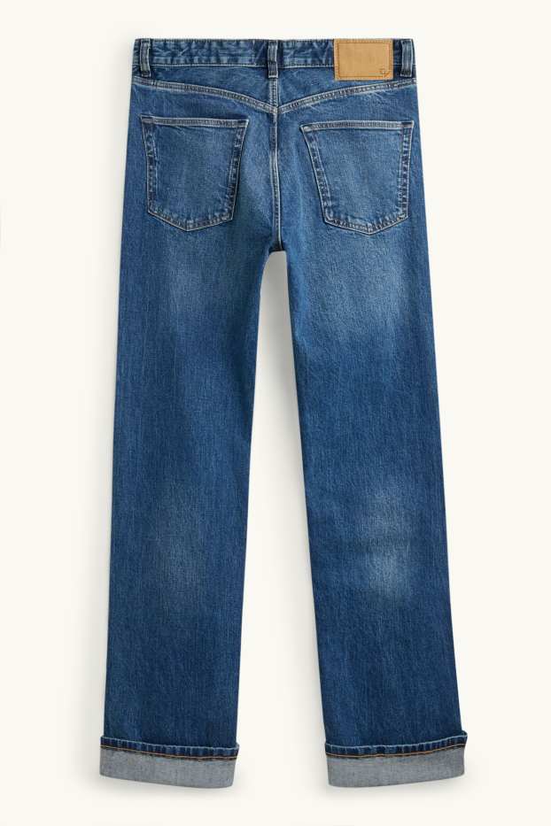 Women - Straight leg jeans - high waist - selvedge - blue denim