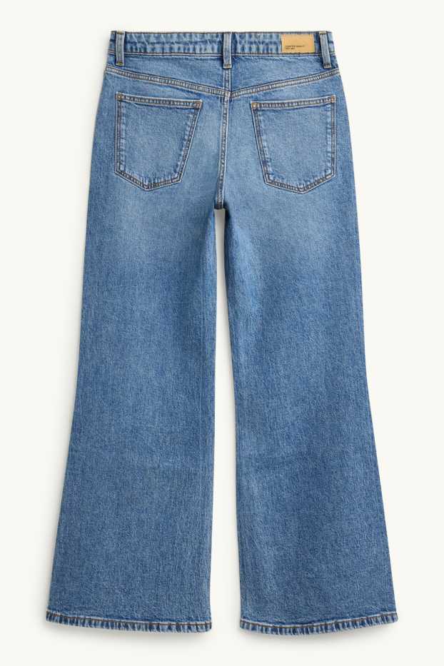 Copii - Fete - Baggy jeans cu ștrasuri - denim-albastru