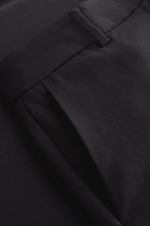 Damen - Stoffhose - Mid Waist - Straight Fit - schwarz
