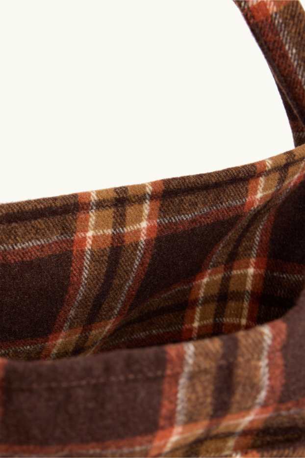 Donna - Shopper grande - a quadretti - marrone / beige