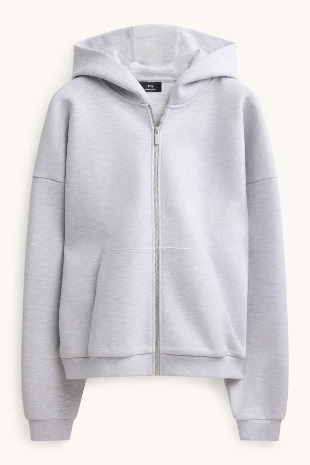 Herren - Sweatjacke mit Kapuze - hellgrau