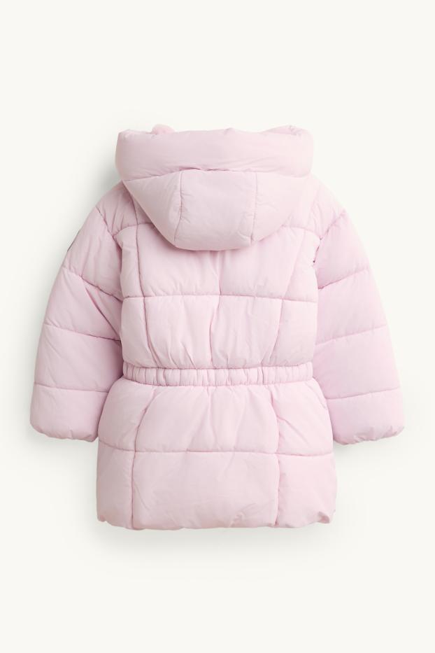Children Girls - Quilted jacket with hood - water-repellent - rose