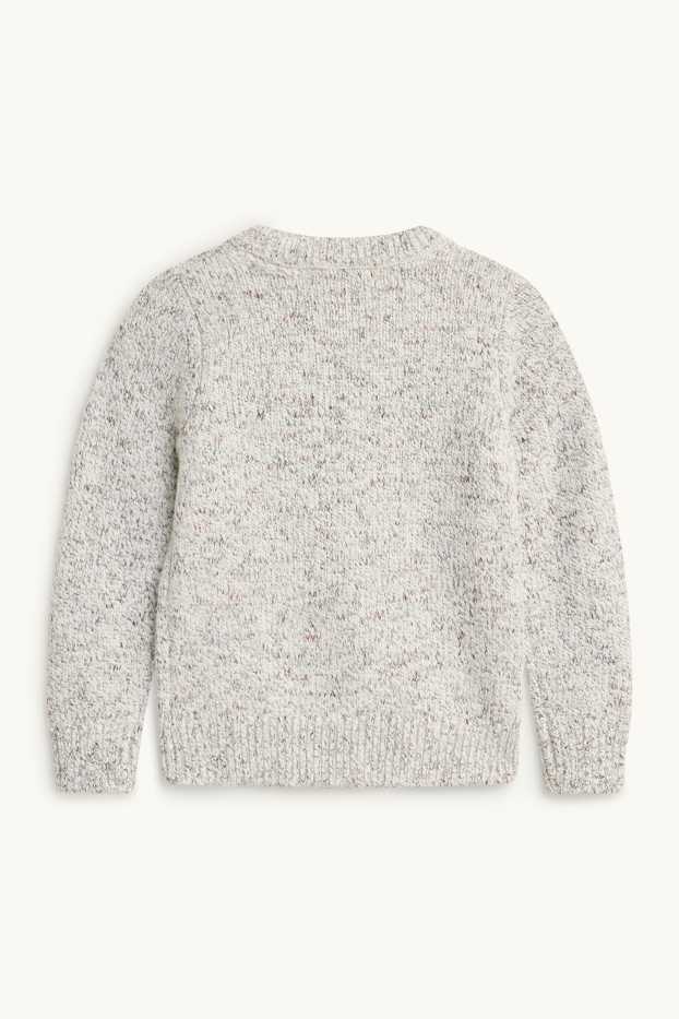Enfants garçons - Dinosaure - pull - gris clair chiné
