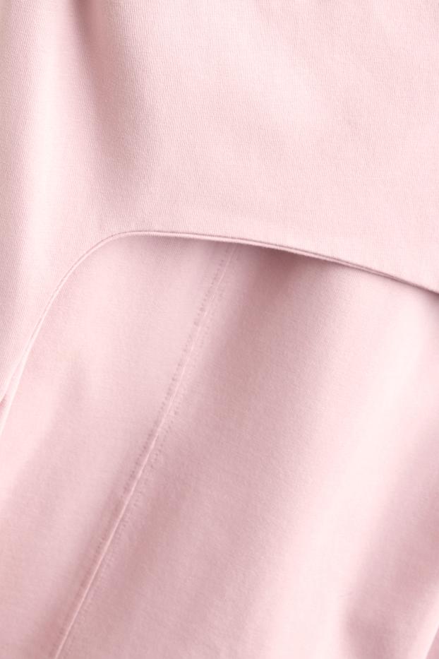 Dámské - Tričko s dlouhým rukávem - slim fit - světle růžová