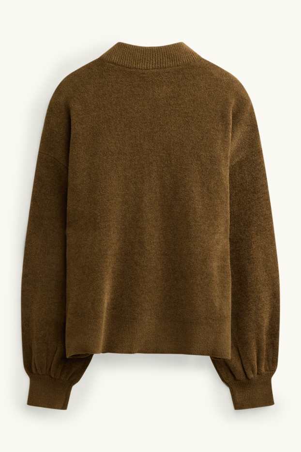 Femei - Cardigan tricotat - kaki