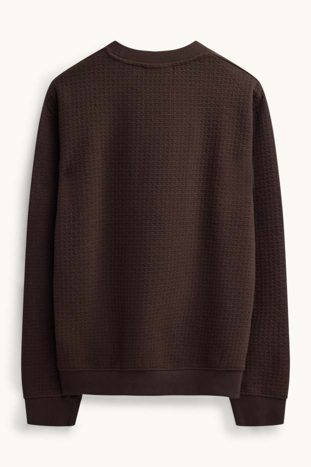 Hommes - Sweat - finition texturée - marron foncé