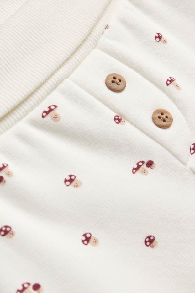 Unisex - Fungo - leggings per neonati - foderati di pelo - marrone / bianco crema