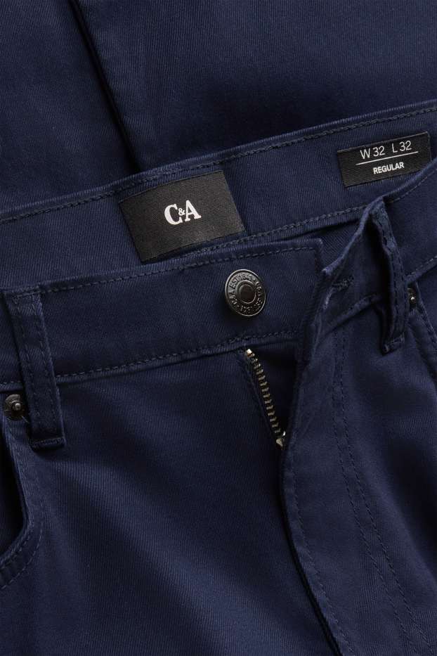 Hommes - Pantalon - straight fit - bleu foncé