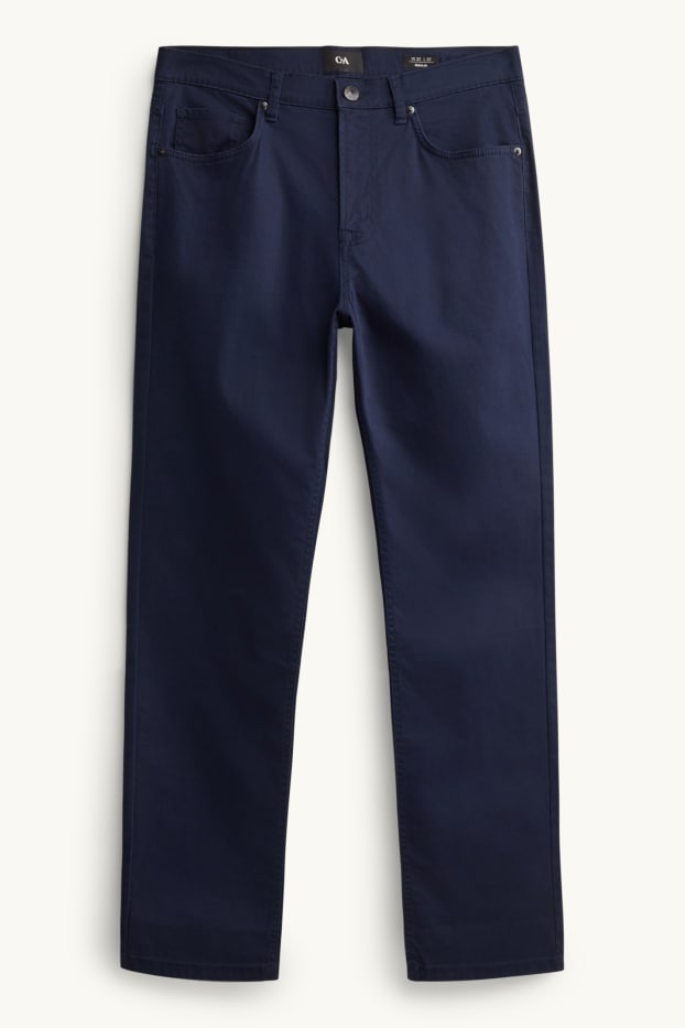 Hommes - Pantalon - straight fit - bleu foncé