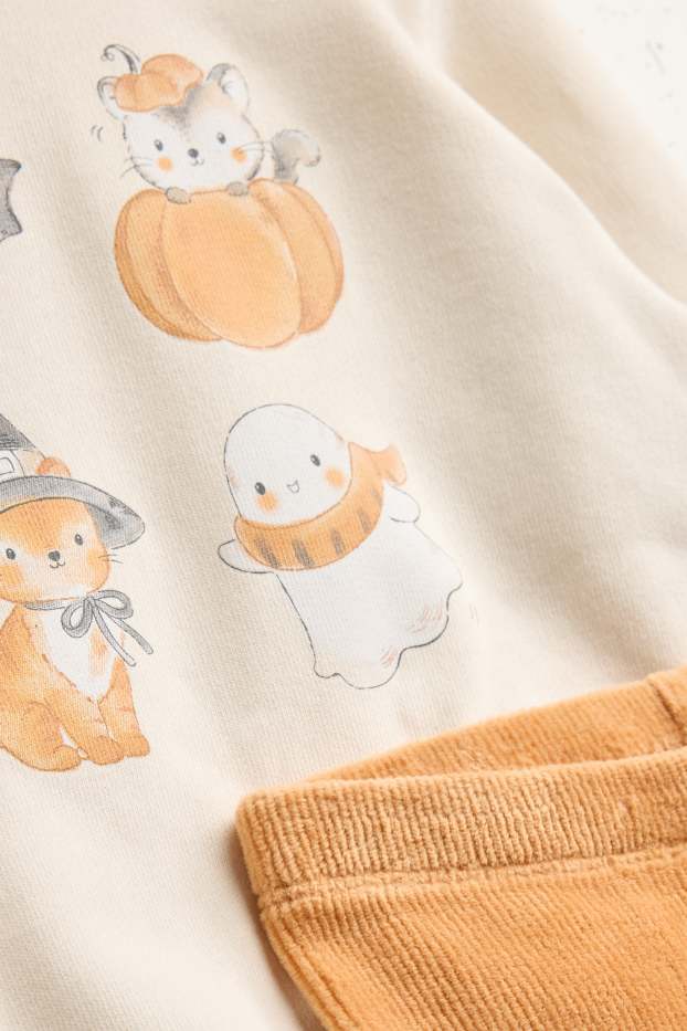 Baby Mädchen - Halloween - Baby-Outfit - 2 teilig - orange / cremeweiss