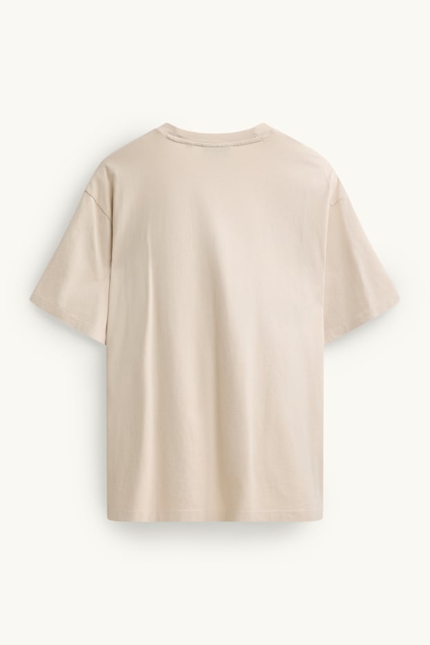 Men - T-shirt - relaxed fit - light beige