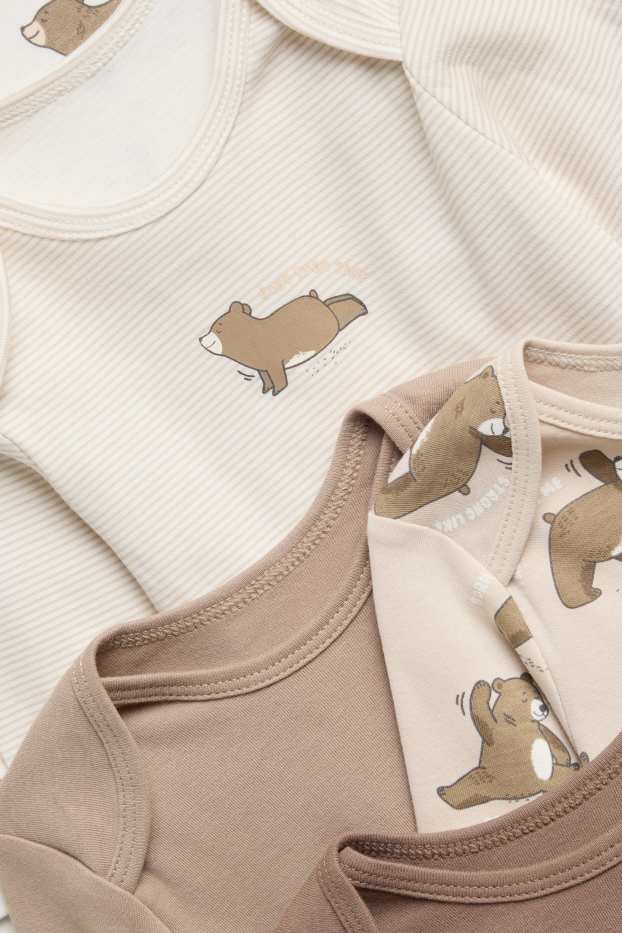 Unisex - Multipack of 5 - baby bear - baby bodysuit - brown / cremewhite