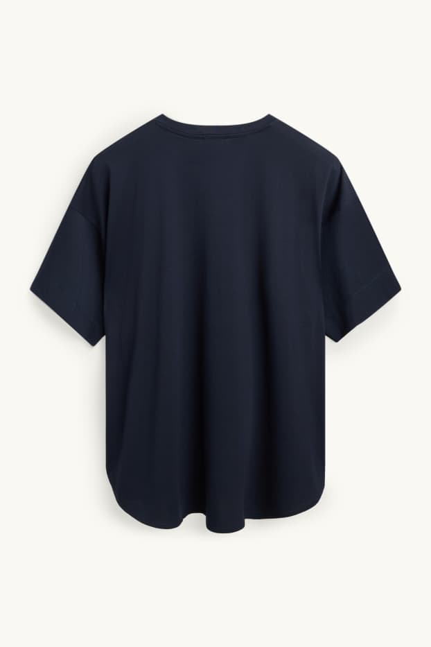Dámské - Tričko - relaxed fit - tmavomodrá
