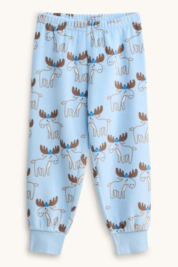 Kinder Buben - Elch - Pyjama - 2 teilig - hellblau