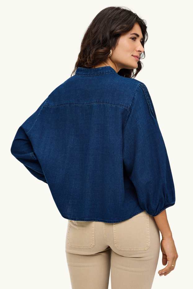 Dames - Spijkerblouse - jeansdonkerblauw
