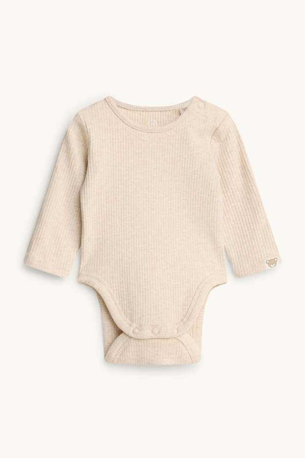 Baby: jongens - Teddybeer - newbornoutfit - 2-delig - crème wit