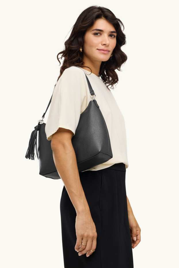 Dames - Schoudertas - imitatieleer - zwart