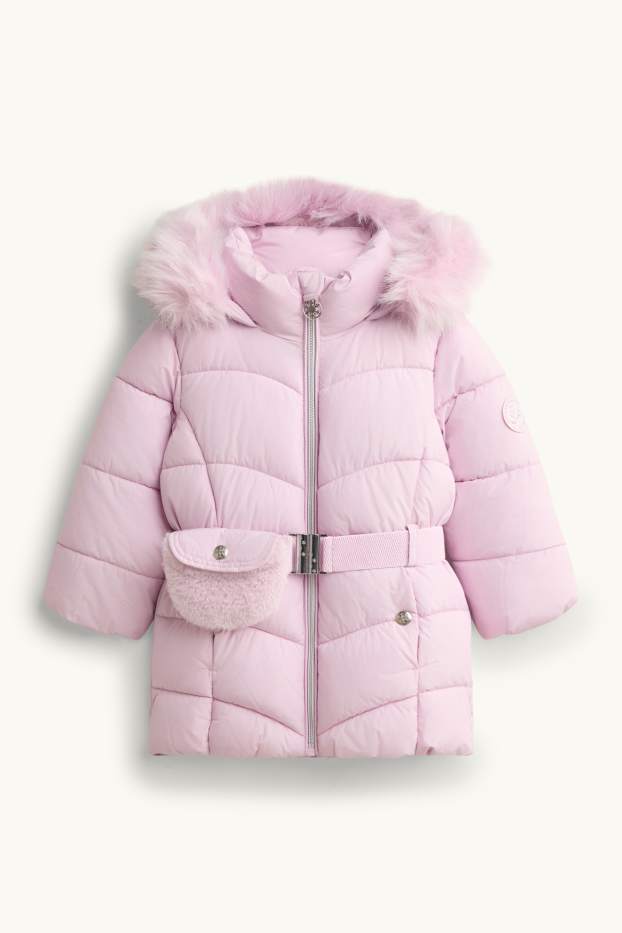 Kinderen: meisjes - Frozen - jas met stiksels en capuchon - waterafstotend - lichtroze