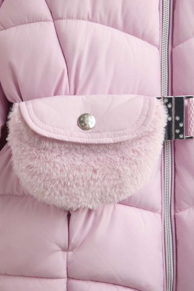Kinderen: meisjes - Frozen - jas met stiksels en capuchon - waterafstotend - lichtroze