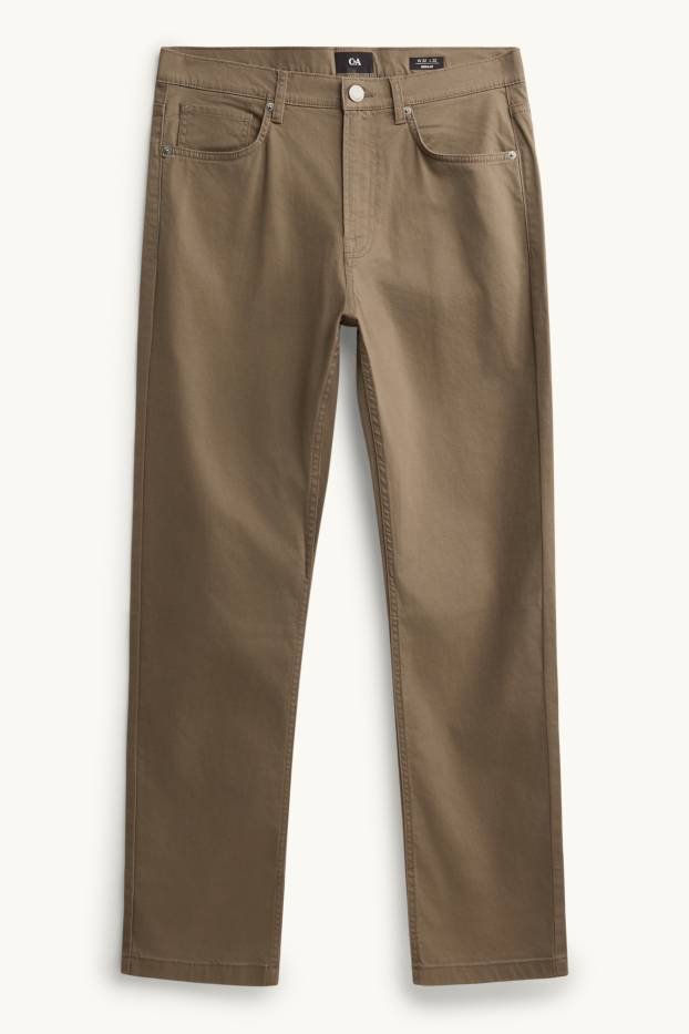 Hommes - Pantalon - straight fit - kaki
