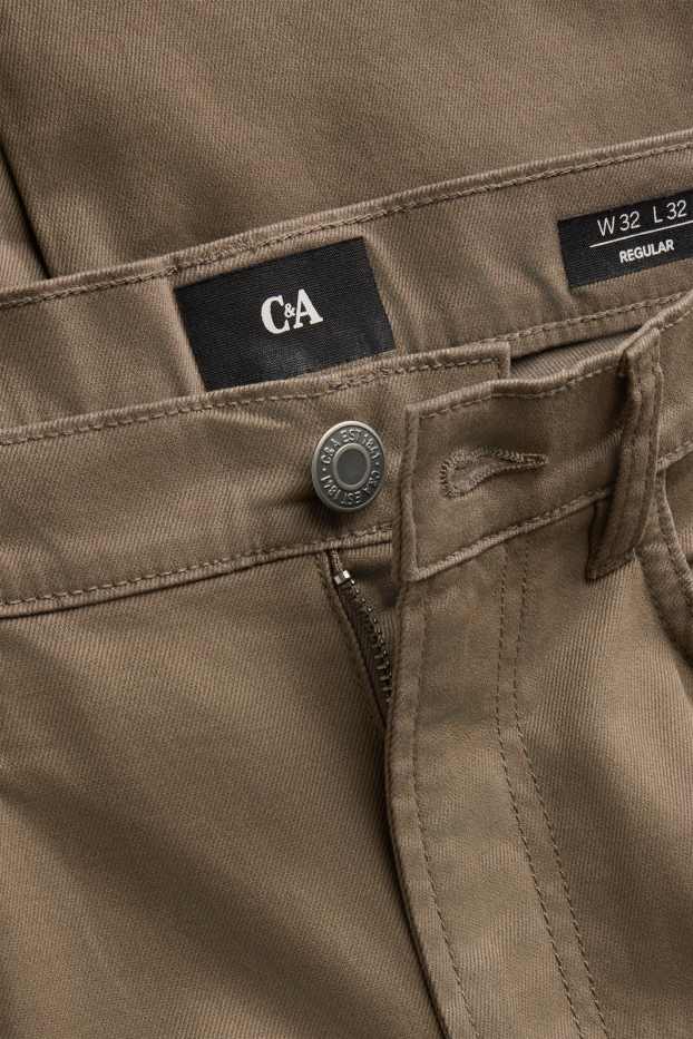 Hommes - Pantalon - straight fit - kaki