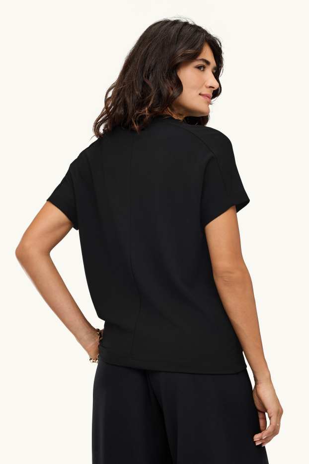 Damen - T-Shirt - Regular Fit - schwarz