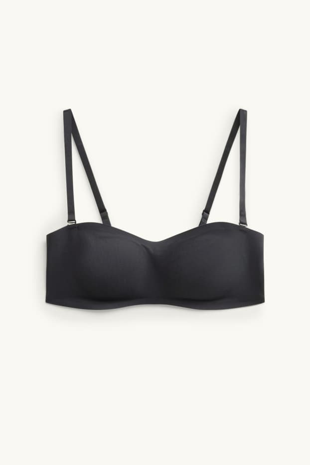 Femmes - Soutien-gorge bandeau invisible - ampliforme - noir