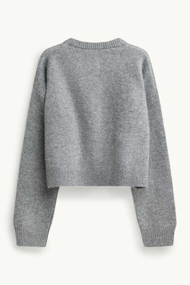 Enfants filles - Gilet en maille - gris