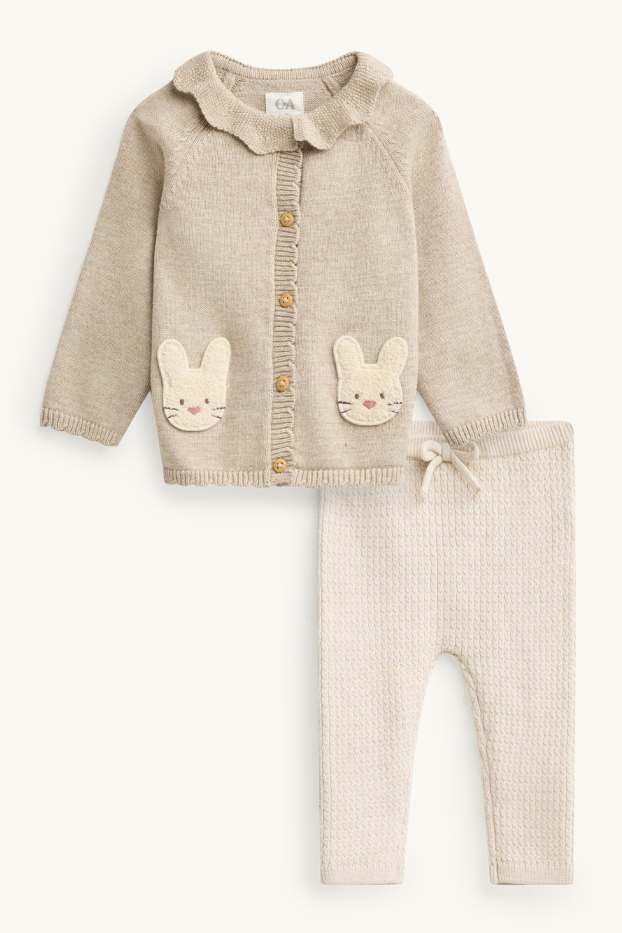 Neonate - Coniglietto - completo per neonati - 2 pezzi - beige