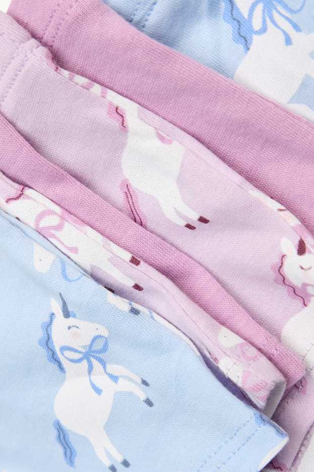 Enfants filles - Lot de 6 - licorne - caleçons - blanc / bleu clair