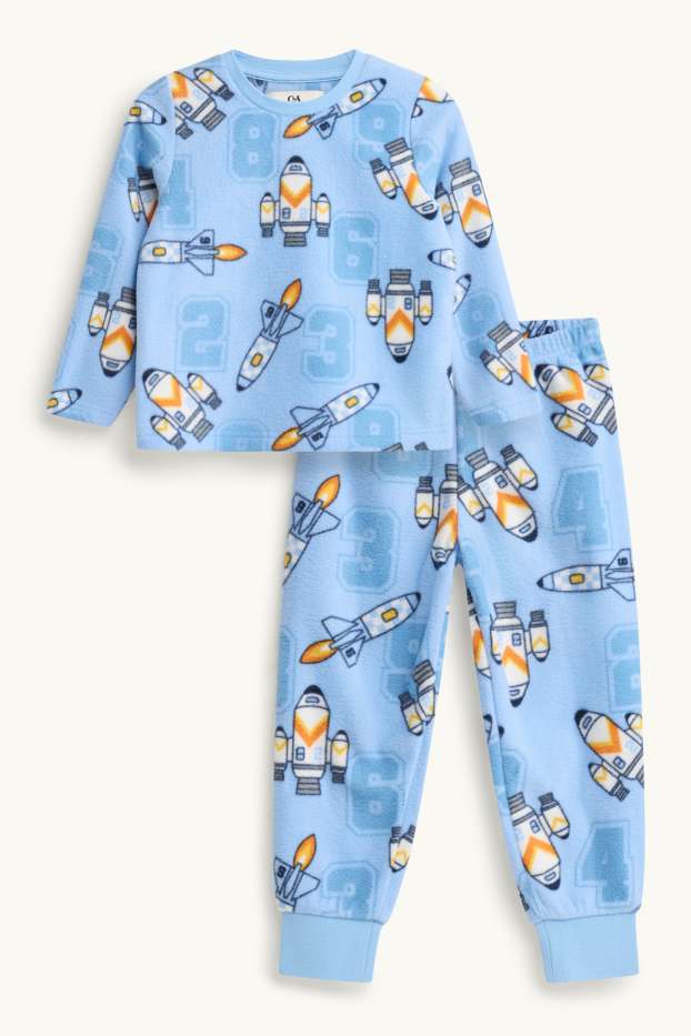 Enfants garçons - Fusée - pyjama en polaire - 2 pièces - bleu clair