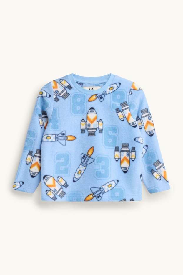 Enfants garçons - Fusée - pyjama en polaire - 2 pièces - bleu clair