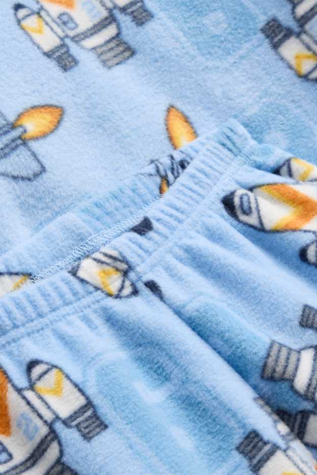 Enfants garçons - Fusée - pyjama en polaire - 2 pièces - bleu clair