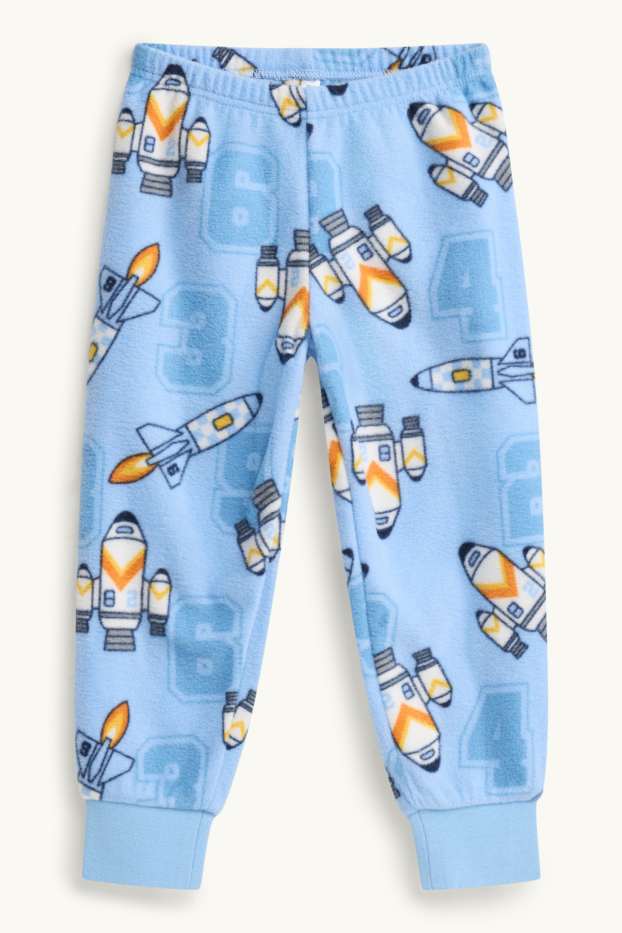 Enfants garçons - Fusée - pyjama en polaire - 2 pièces - bleu clair