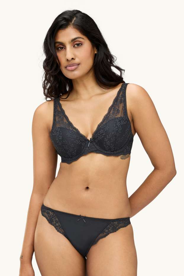 Damen - String - schwarz